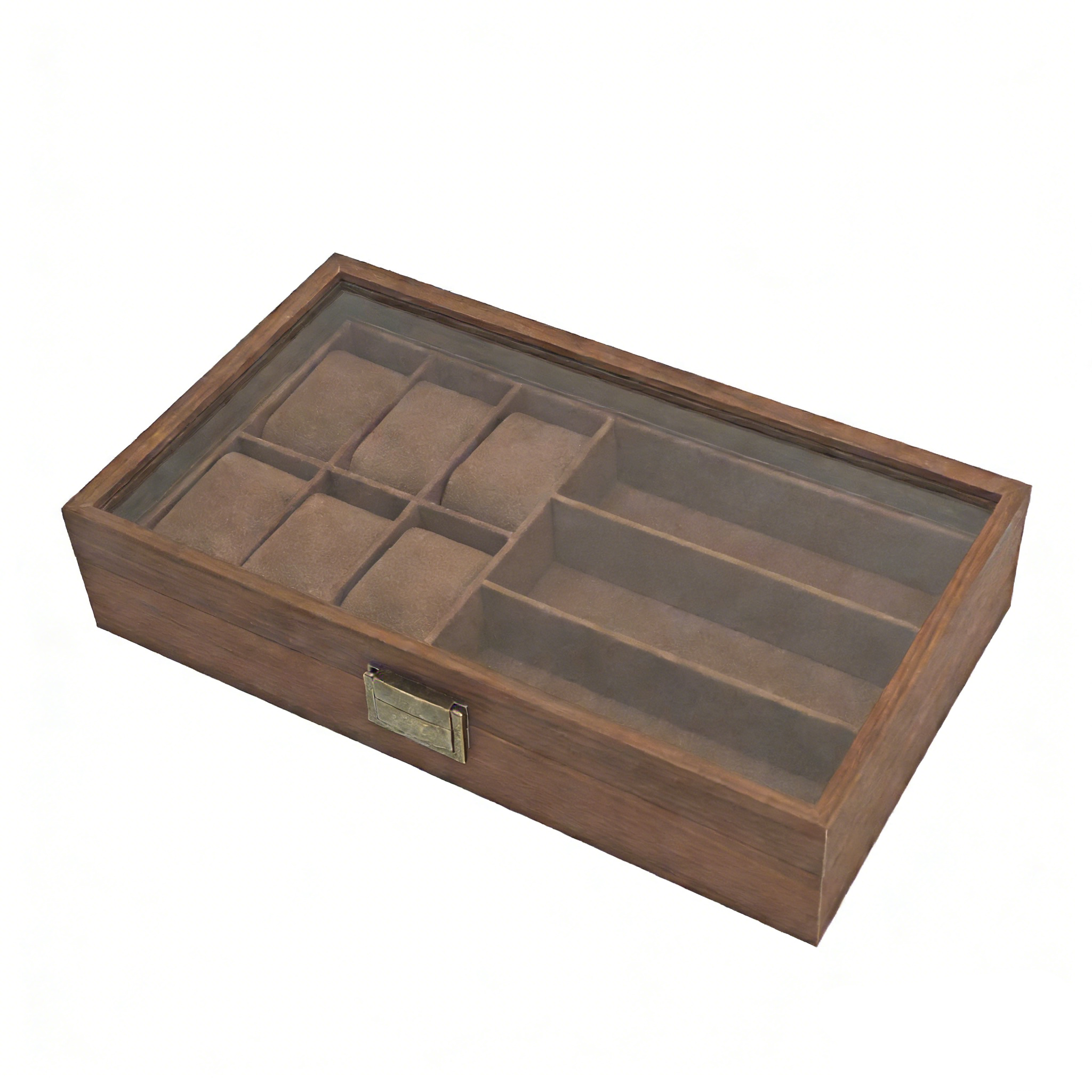 6-Watch Box with 3 Glasses Compartments