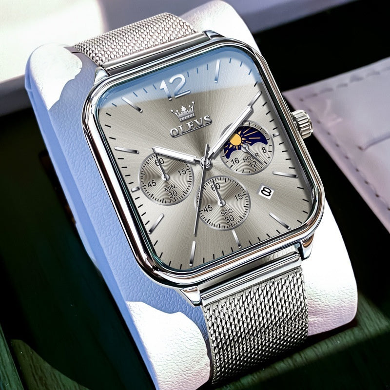 Square Moon Mens Quartz Watch