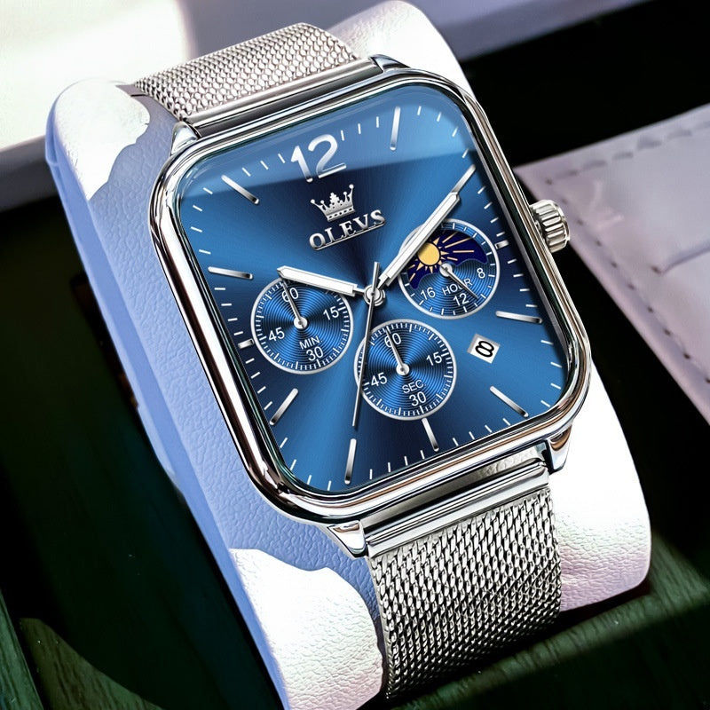 Square Moon Mens Quartz Watch