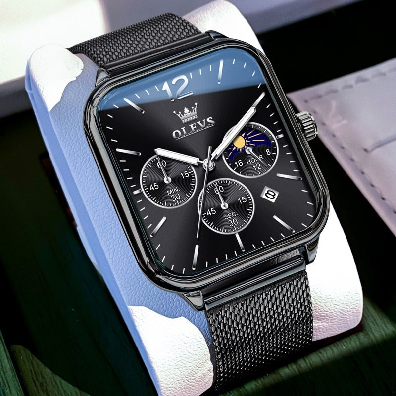 Square Moon Mens Quartz Watch