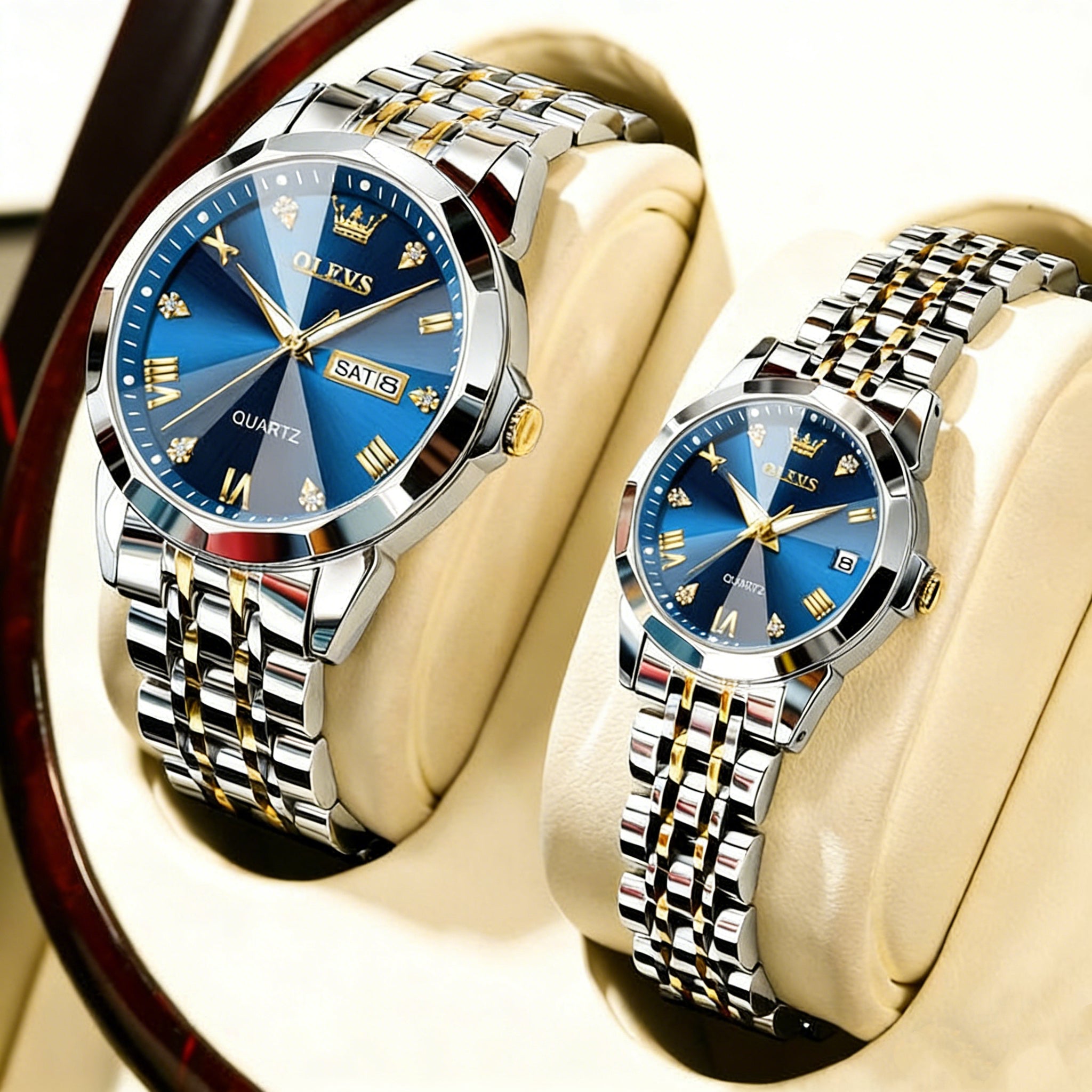Couple Harmony Day Date Quartz Watch