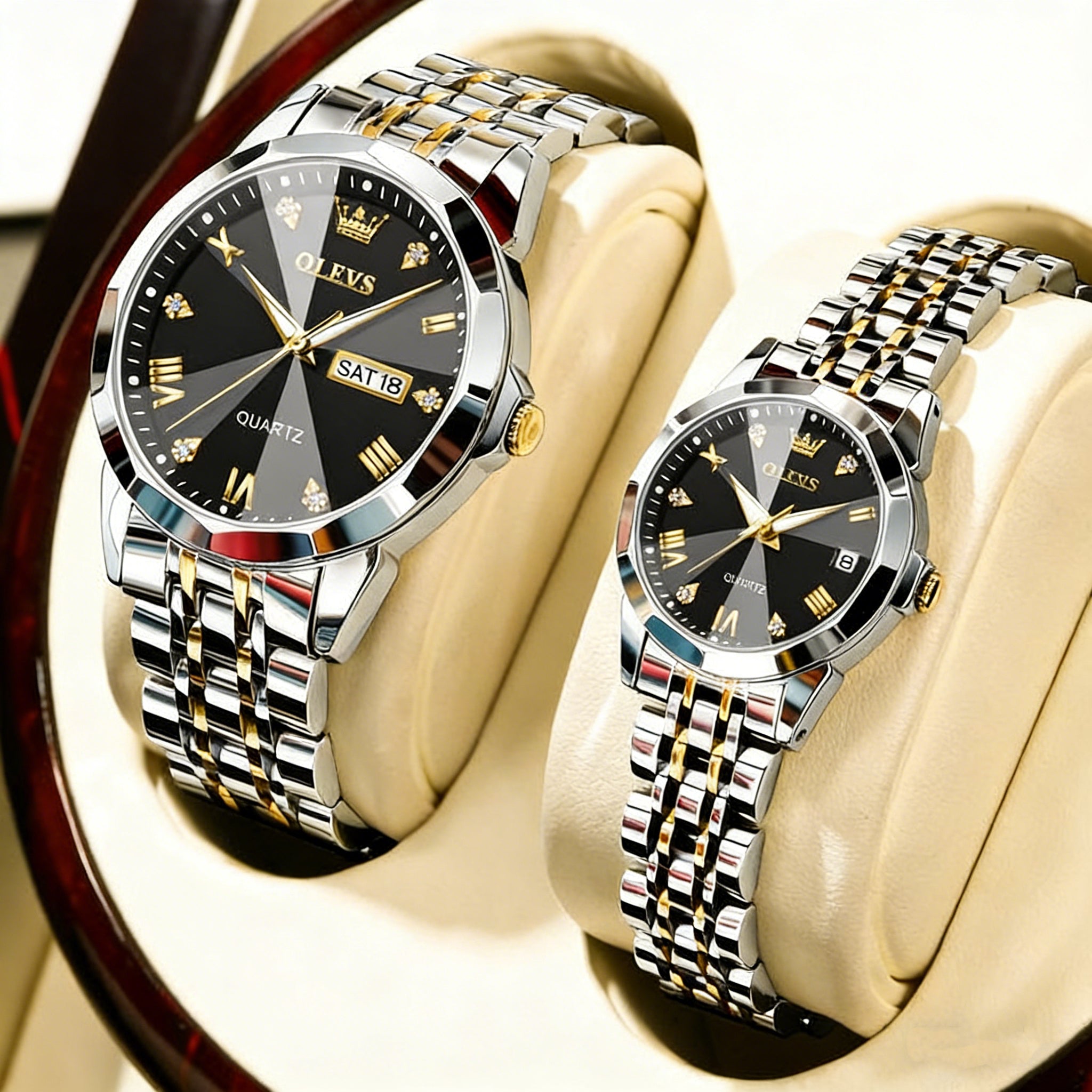 Couple Harmony Day Date Quartz Watch