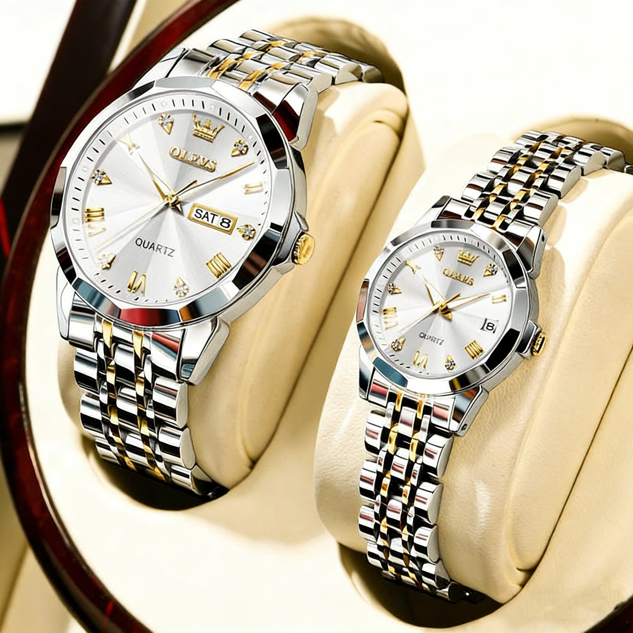Couple Harmony Day Date Quartz Watch