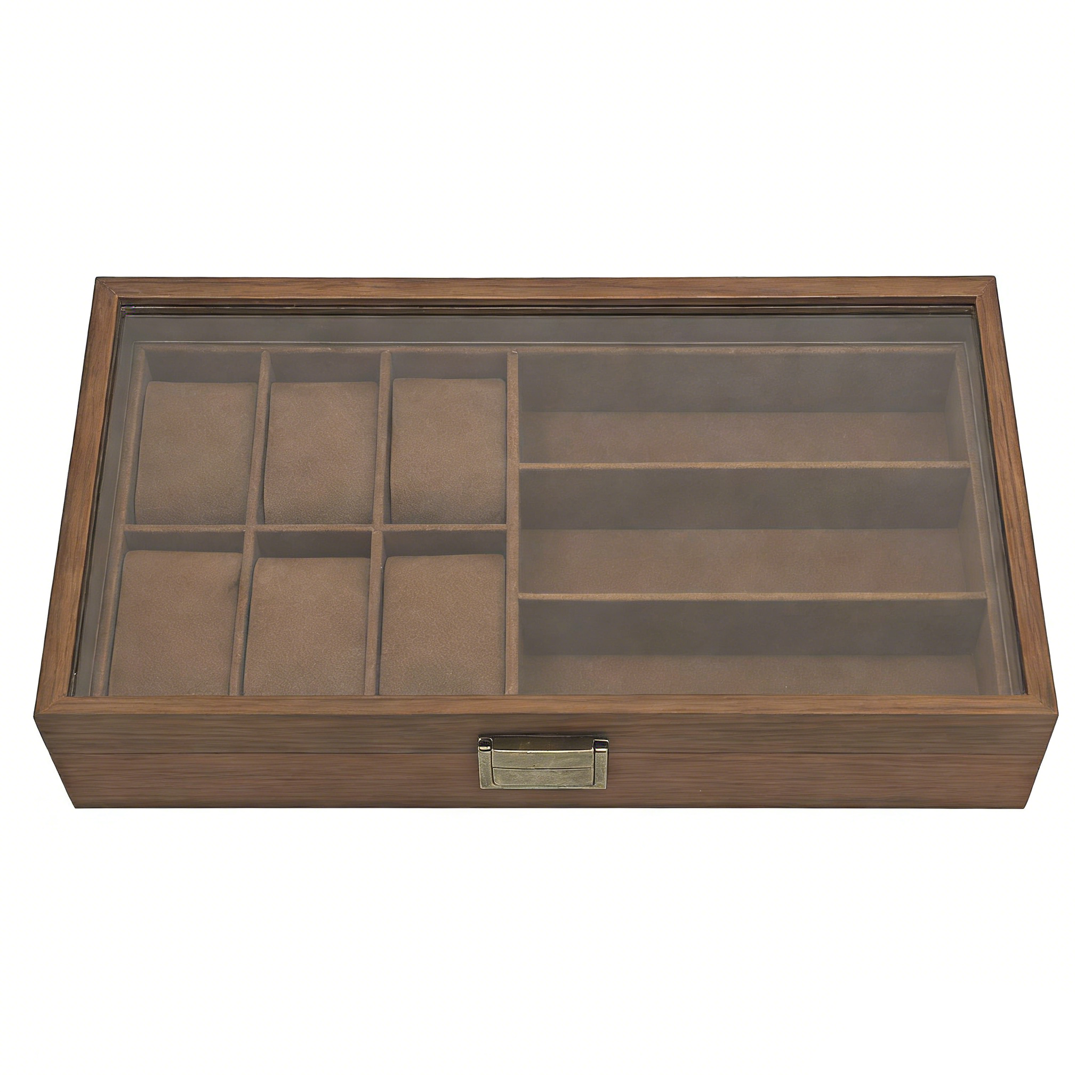 6-Watch Box with 3 Glasses Compartments