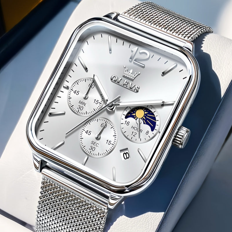 Square Moon Mens Quartz Watch