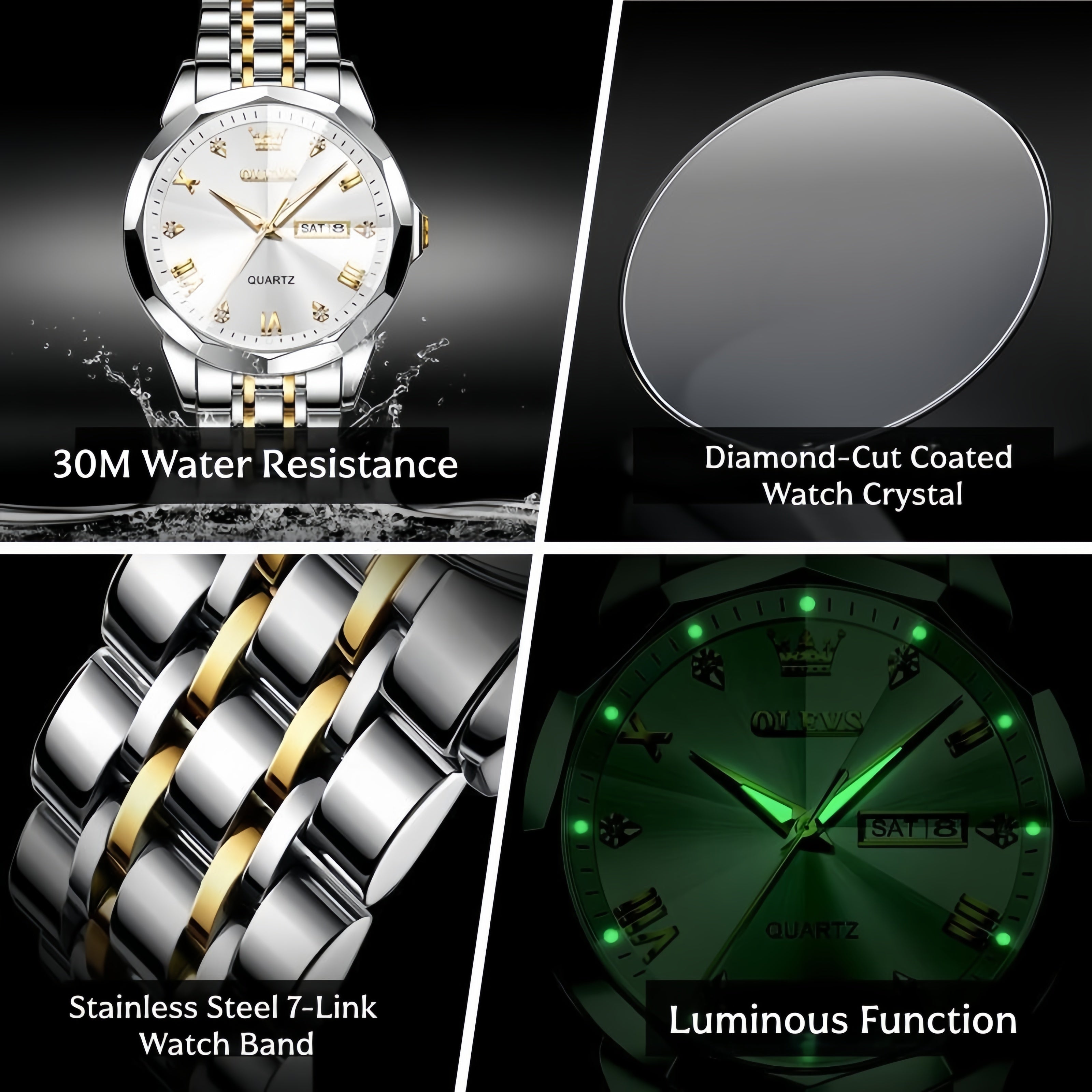 Couple Harmony Day Date Quartz Watch